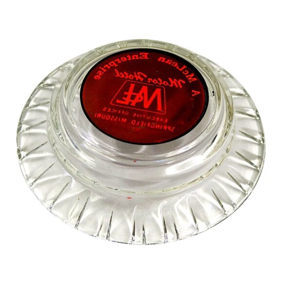 McLean Motor Hotel Ashtray Route 66 Springfield MO 1960s Glass Vintage - Picture 3 of 3